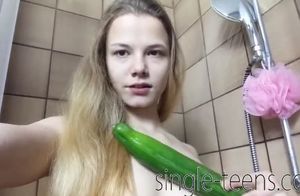 18yo bony german young pounds cucumber